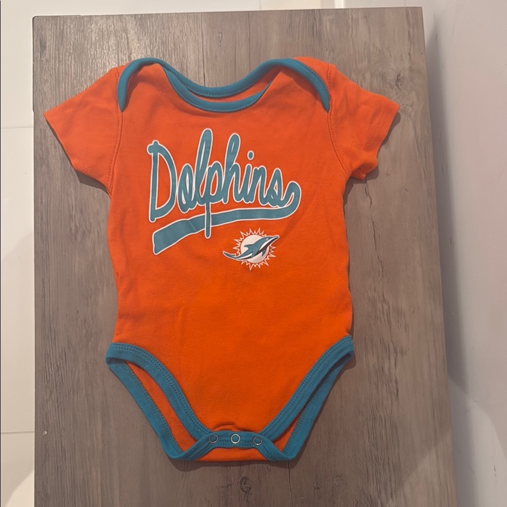 NFL Miami Dolphins Orange 12M Bodysuit for Little Fans - like new